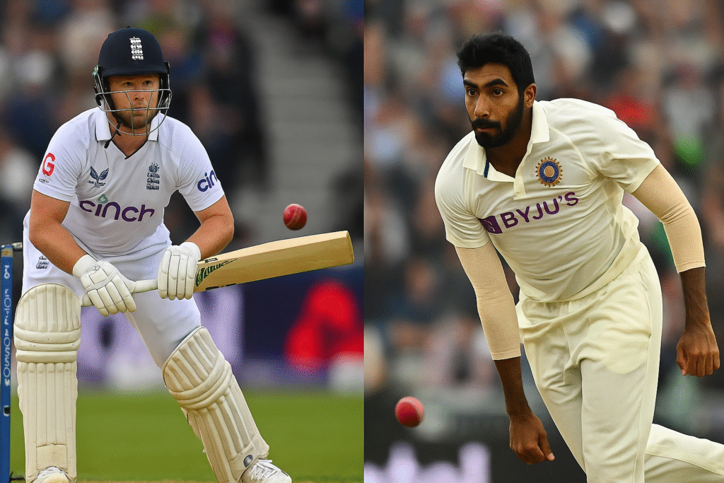 Ben Duckett Bumrah face-off during cricket match