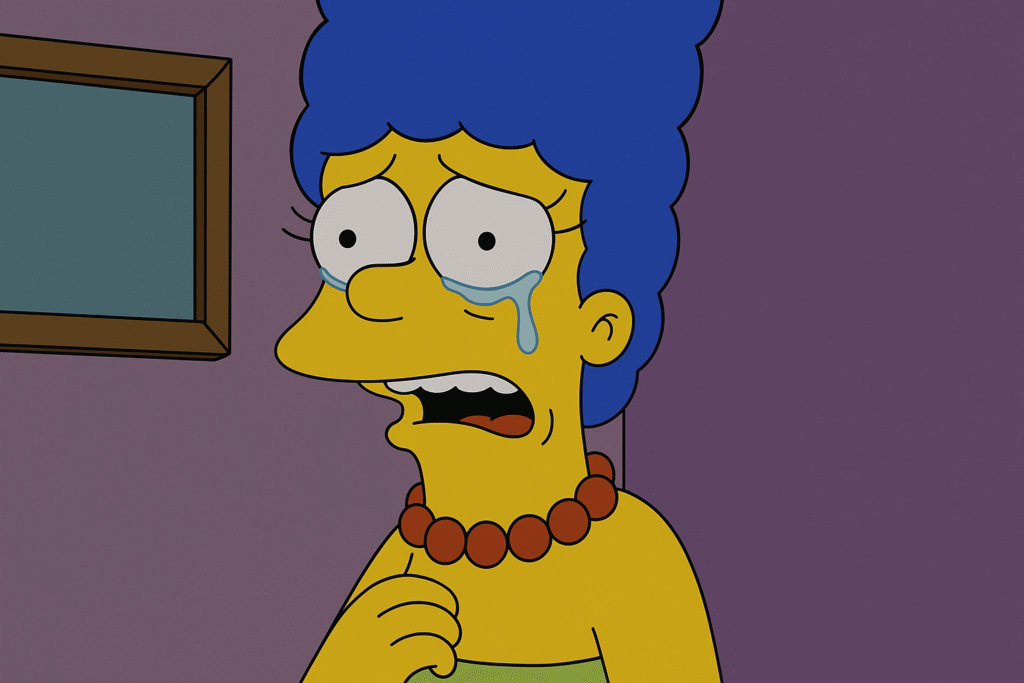 Image depicting Marge Simpson’s emotional scene hinting at a tragic storyline